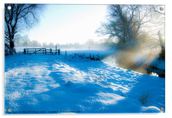 Snow scene in Yorkshire York. 326  Acrylic by PHILIP CHALK