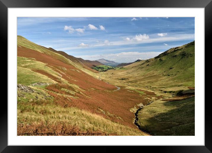 View down Newlands  Valley with Skiddaw in the background Framed Mounted Print by Peter Wiseman