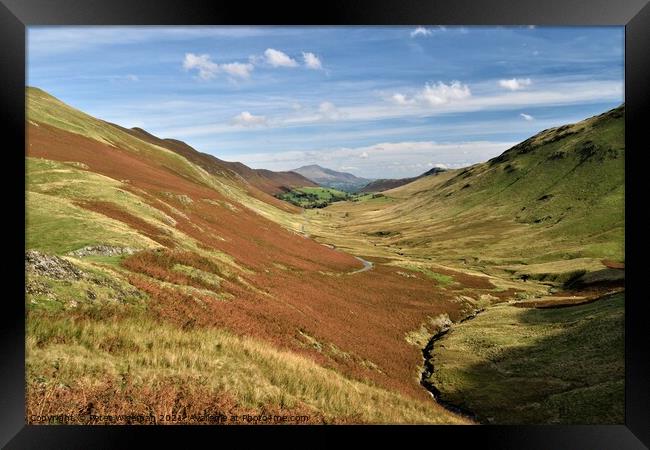 View down Newlands  Valley with Skiddaw in the background Framed Print by Peter Wiseman