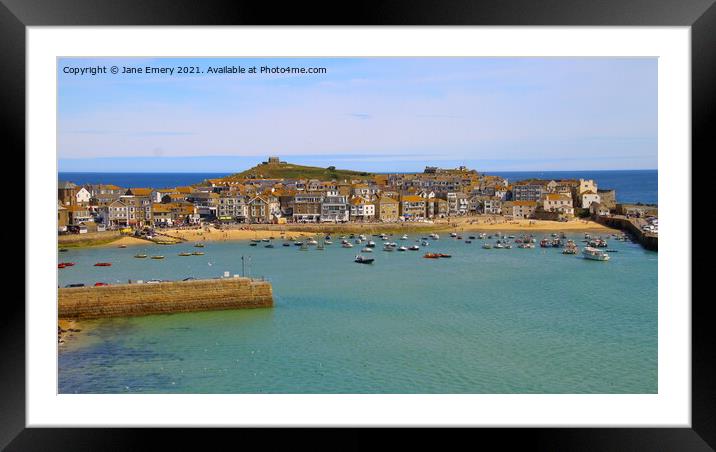 St Ives Framed Mounted Print by Jane Emery