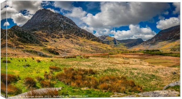 Tryfan Mountain Ogwen Valley Wales Canvas Print by Adrian Evans