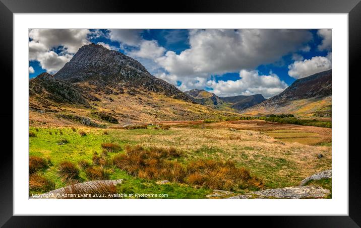 Tryfan Mountain Ogwen Valley Wales Framed Mounted Print by Adrian Evans