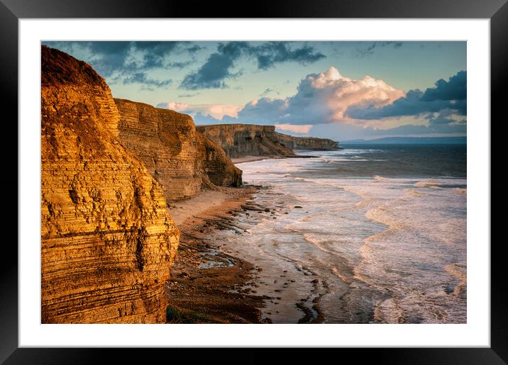Dunraven Bay Framed Mounted Print by Richard Downs
