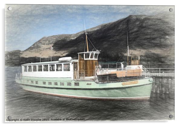 Ullswater Steamer Acrylic by Keith Douglas