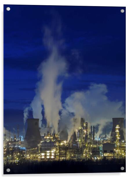 Grangemouth Oil Refinery. Acrylic by Tommy Dickson