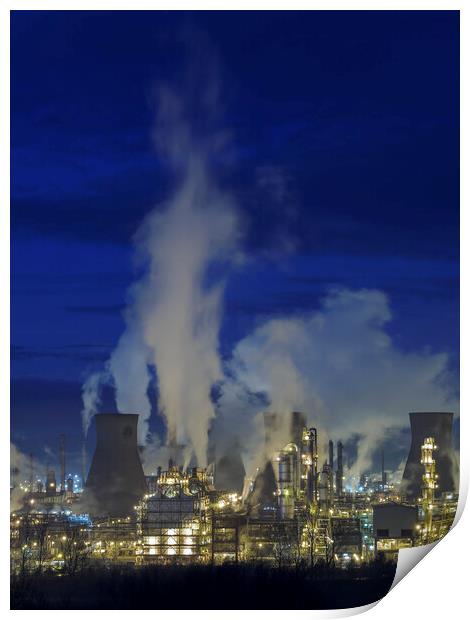 Grangemouth Oil Refinery. Print by Tommy Dickson