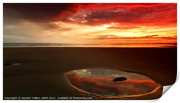 Summer sunset, Rest Bay, Porthcawl, Wales, UK Print by Geraint Tellem ARPS