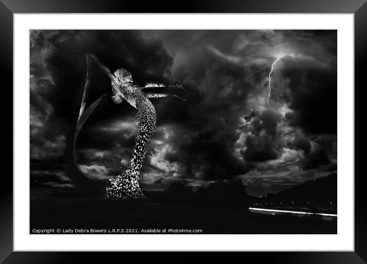 Stormy Arria in Monochrome  Framed Mounted Print by Lady Debra Bowers L.R.P.S