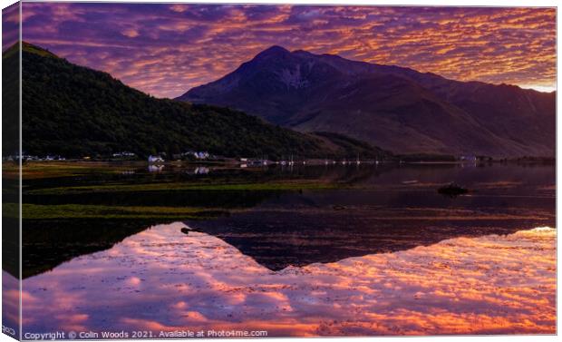 Loche Linnhe Reflection Canvas Print by Colin Woods