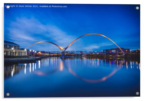 Tranquil Reflections of the Infinity Bridge Acrylic by Kevin Winter