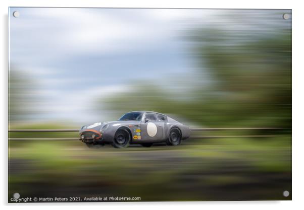 Aston rally car Martin. Acrylic by Martin Yiannoullou