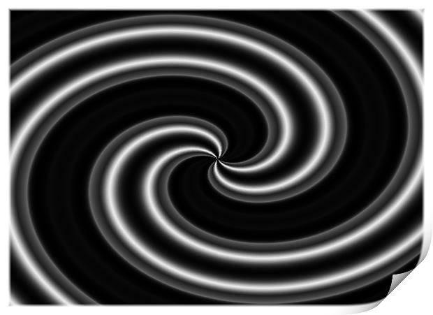A Swirl Abstract.Mono.B+W. Print by paulette hurley