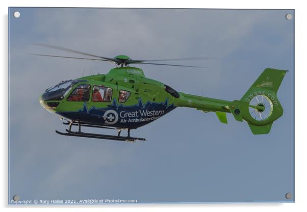 Great Western Air Ambulance Acrylic by Rory Hailes