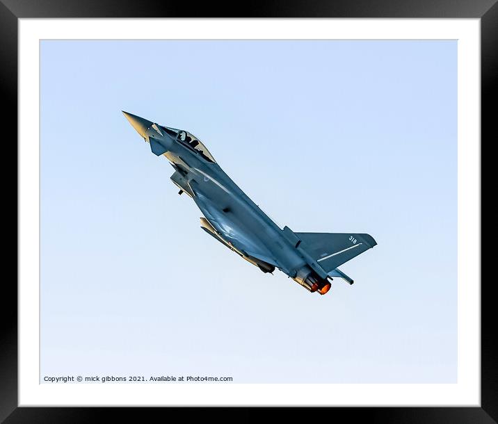 Aircraft Typhoon Framed Mounted Print by mick gibbons