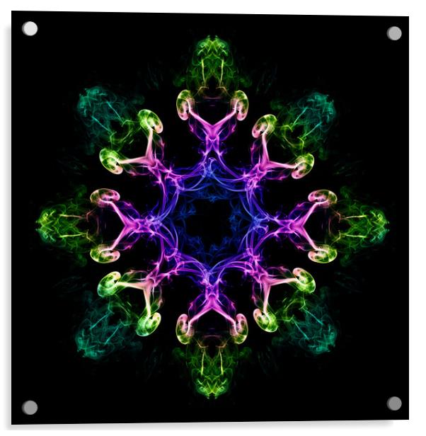 Melancholy Mandala Acrylic by Steve Purnell