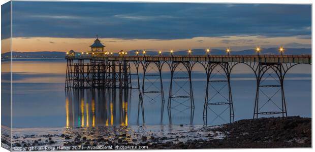 Clevedon Pier on a calm evening Canvas Print by Rory Hailes