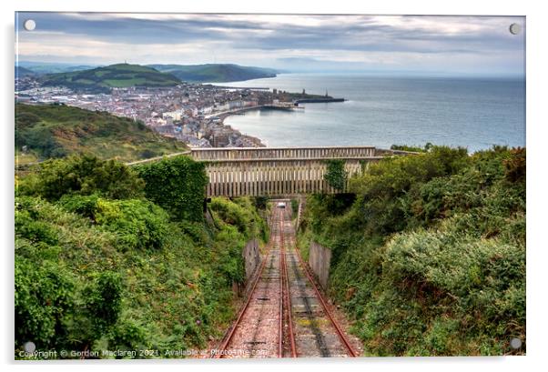 The town of Aberystwyth and Cardigan Bay Acrylic by Gordon Maclaren