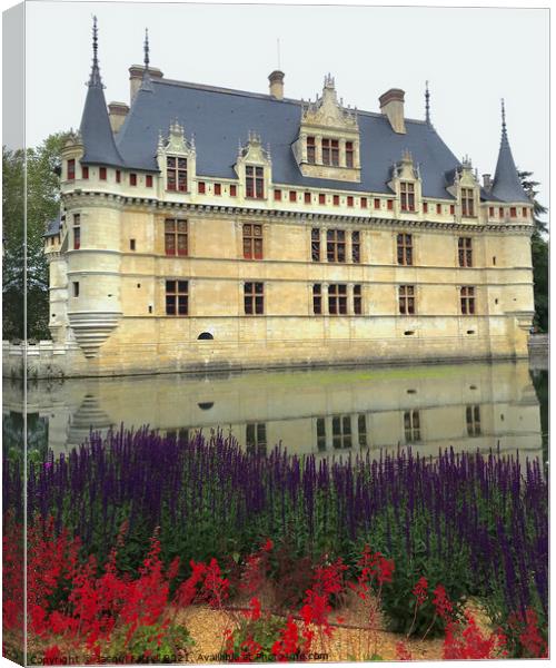 Chateau D'Azay le Rideau Loire Valley  Canvas Print by Jacqui Farrell