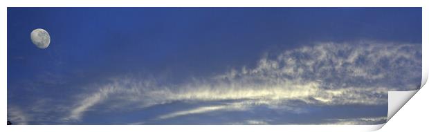 White Cirrus Cloud in Blue Sky Print by Geoff Childs