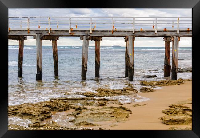 Point Lonsdale Pier Framed Print by Laszlo Konya