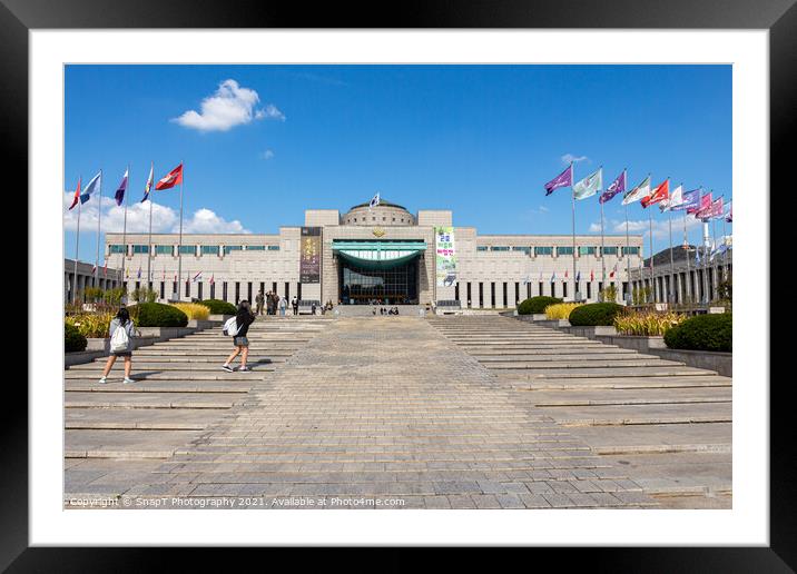 The steps at the entrance at the War Memorial of Korea Museum, Seoul Framed Mounted Print by SnapT Photography