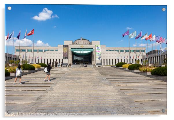 The steps at the entrance at the War Memorial of Korea Museum, Seoul Acrylic by SnapT Photography