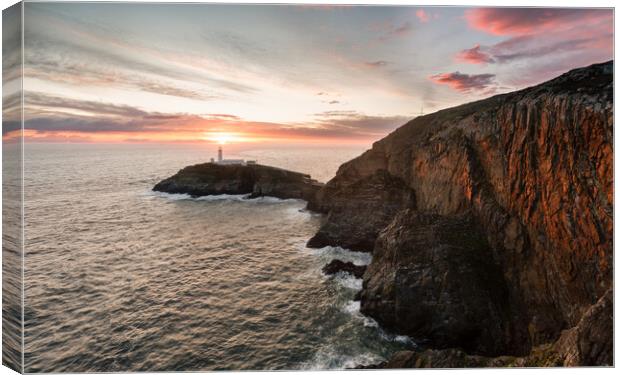 South Stack Sunset Canvas Print by David Semmens