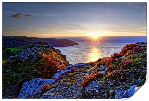 Valley Of The Rocks Sunset Exmoor Print by austin APPLEBY