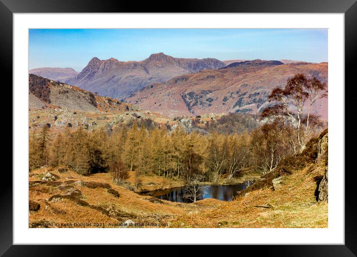 Langdale Pikes from Holme Fell Framed Mounted Print by Keith Douglas