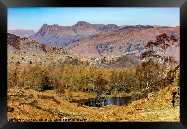 Langdale Pikes from Holme Fell Framed Print by Keith Douglas