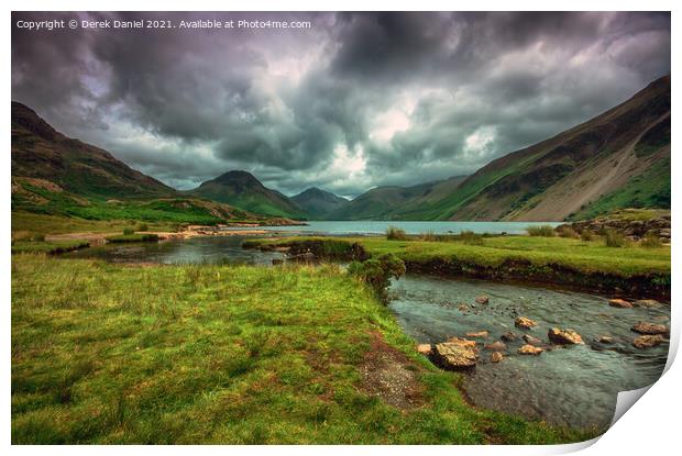 cloudy day at Wastwater in the Lake District #2 Print by Derek Daniel