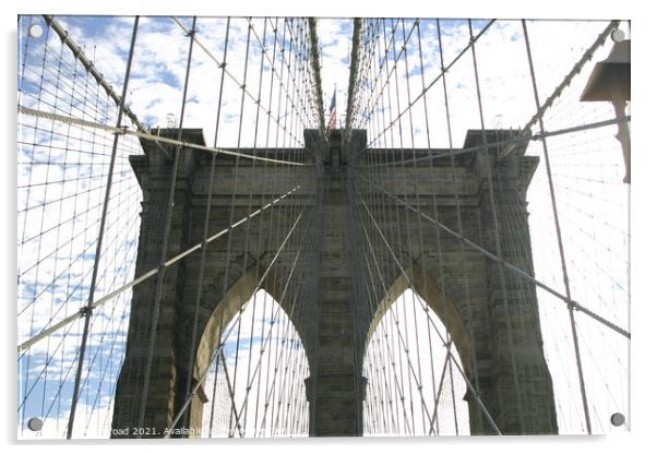 Brooklyn Bridge Acrylic by Nic Croad