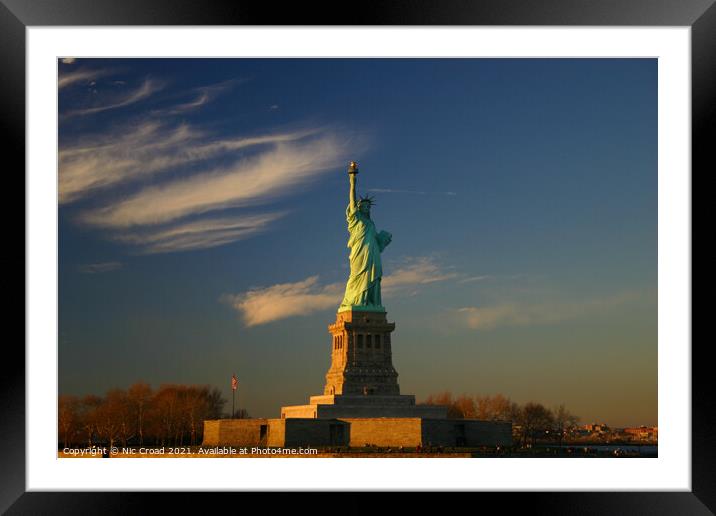 Statue of Liberty in New York City Framed Mounted Print by Nic Croad