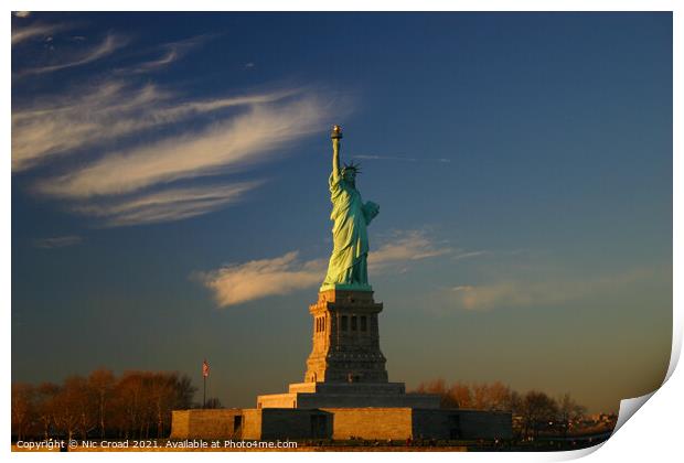 Statue of Liberty in New York City Print by Nic Croad