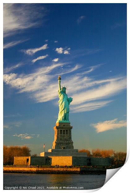 Statue of Liberty in New York City Print by Nic Croad