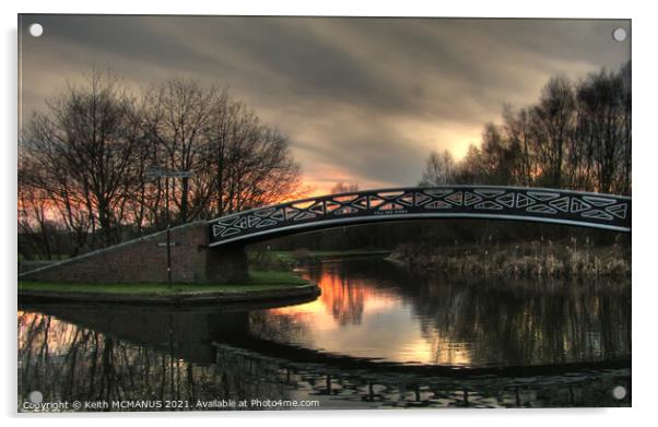 Sunset over the bumble hole, Dudley Acrylic by Keith McManus