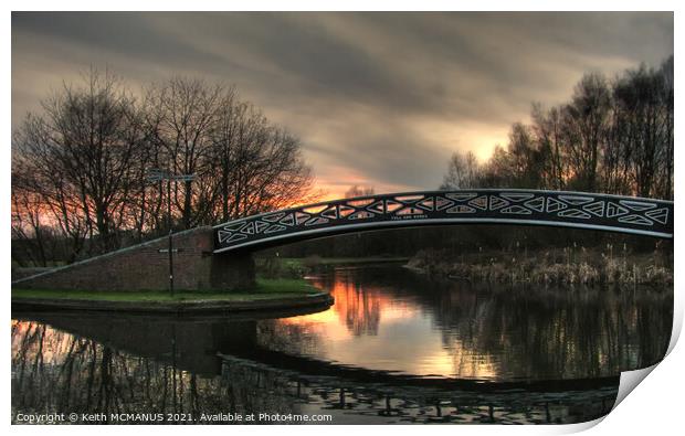 Sunset over the bumble hole, Dudley Print by Keith McManus