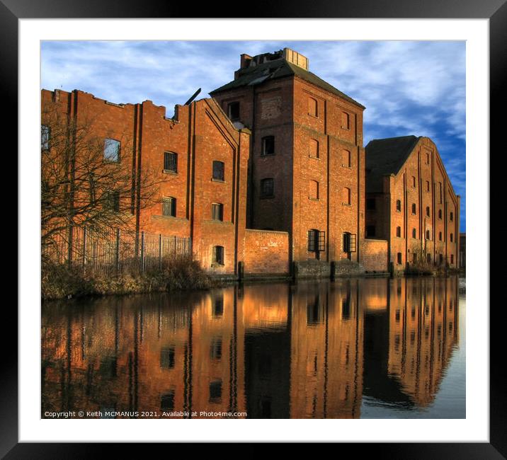 Old canal factory Framed Mounted Print by Keith McManus