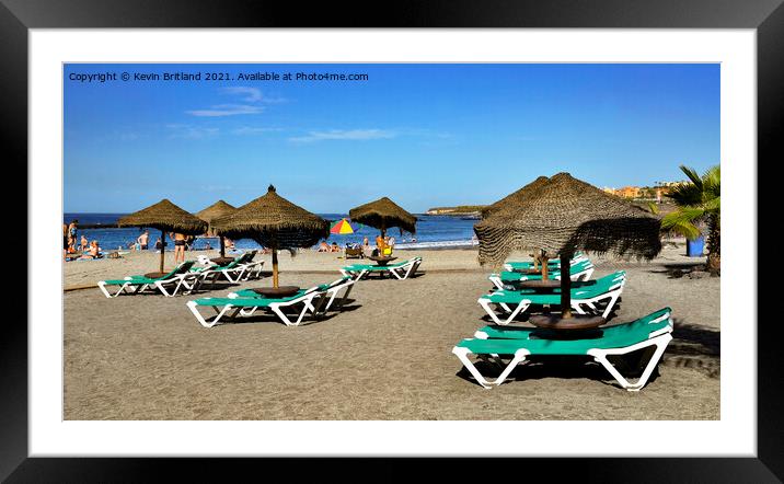 beach at costa adeje tenerife Framed Mounted Print by Kevin Britland