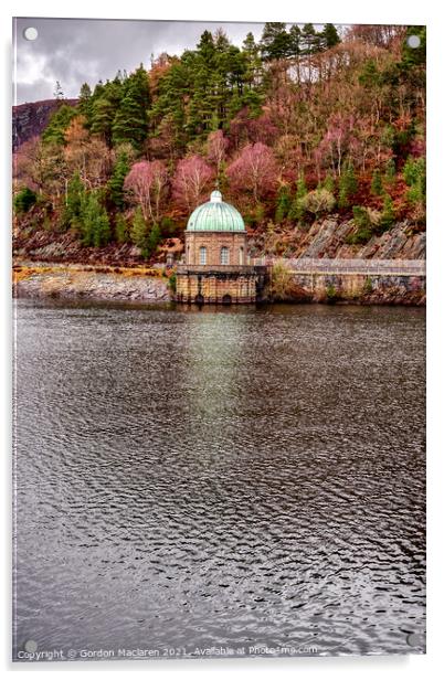 Garreg Du Reservoir Elan Valley Acrylic by Gordon Maclaren