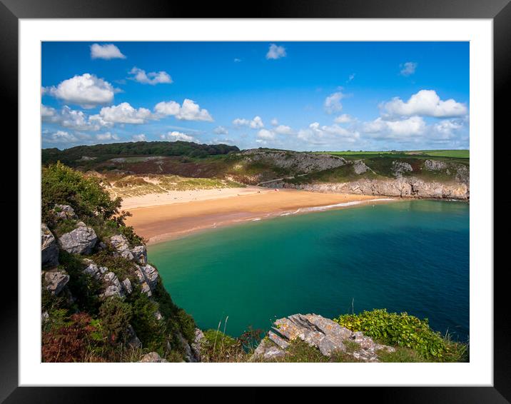 Beautiful Barafundle Bay Beach Framed Mounted Print by Wendy Williams CPAGB