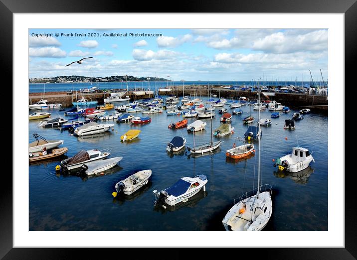 Sedate little Paignton Harbour Framed Mounted Print by Frank Irwin