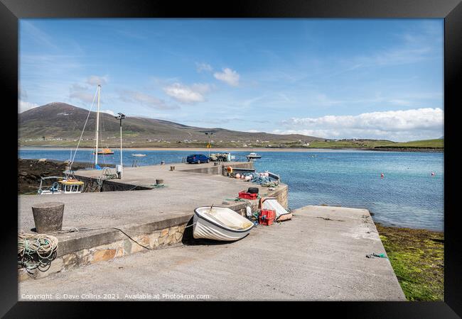 Cloughmore pier and Slipway, Achill island, Co Mayo, Ireland Framed Print by Dave Collins