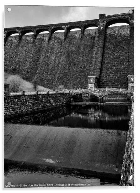 Claerwen Dam, Elan Valley Acrylic by Gordon Maclaren