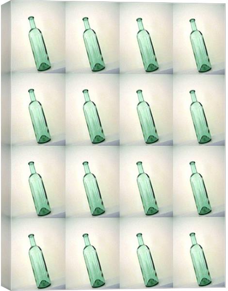 tilted bottles Canvas Print by Heather Newton