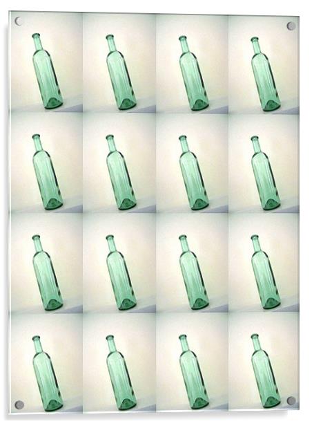 tilted bottles Acrylic by Heather Newton
