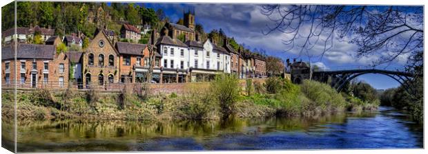 The Town of Ironbridge next to the Severn in Shrop Canvas Print by simon alun hark