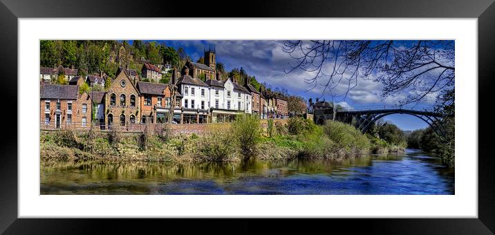 The Town of Ironbridge next to the Severn in Shrop Framed Mounted Print by simon alun hark
