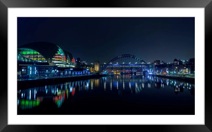 Tyne reflections Newcastle Framed Mounted Print by Frank Farrell