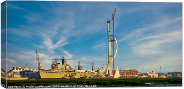 The Building Of The Spinnaker Tower Canvas Print by Wight Landscapes
